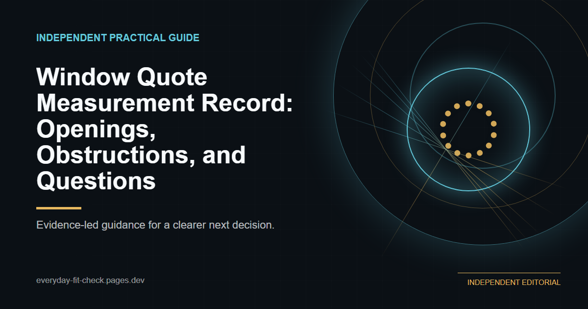 Window Quote Measurement Record: Openings, Obstructions, and Questions