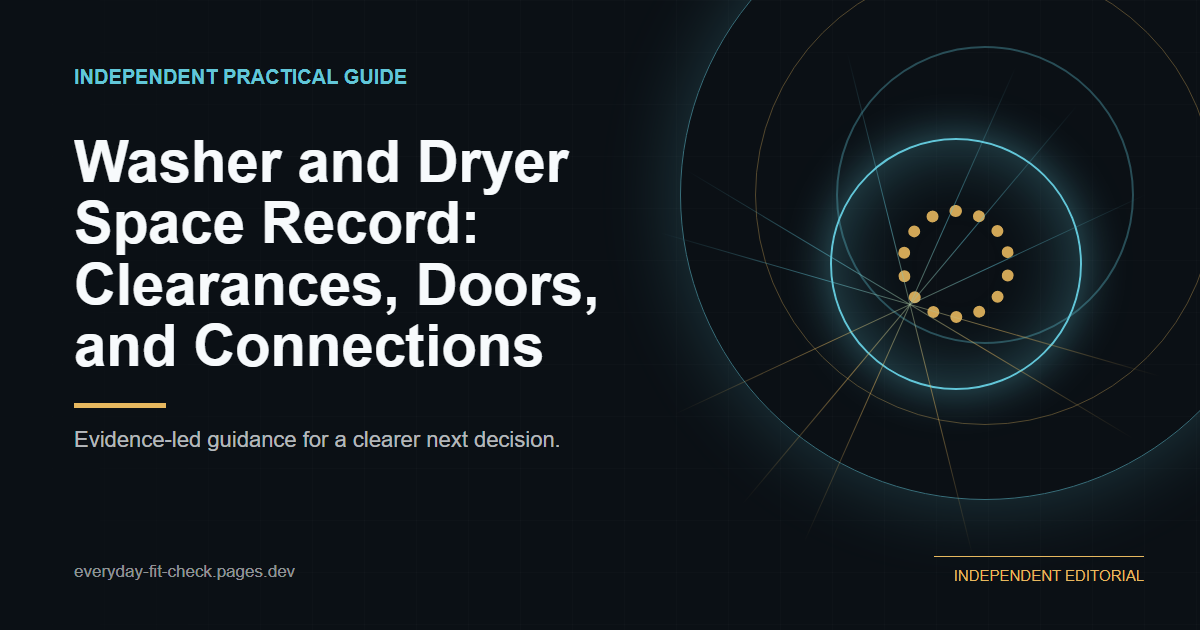 Washer and Dryer Space Record: Clearances, Doors, and Connections